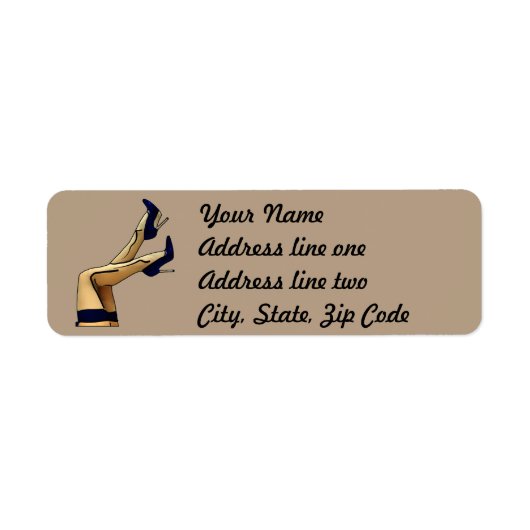 ストッキングと青いスティレットヒール ラベル (正面)