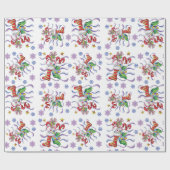 ストッキングのクリスマスの包装紙のウサギ ラッピングペーパー (フラット)