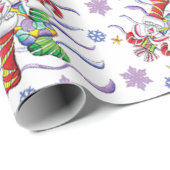 ストッキングのクリスマスの包装紙のウサギ ラッピングペーパー (ロールコーナー)