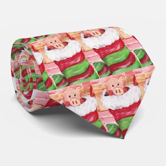 ストッキングのタイで豚のようなクリスマス ネクタイ (ロール)