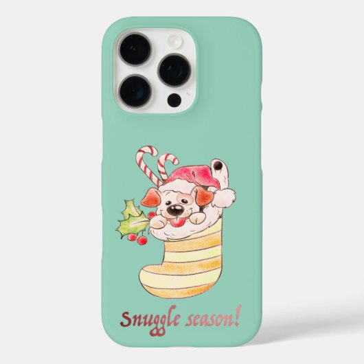 ストッキングの中のぬくぬくシーズンの子犬 Case-Mate iPhoneケース (裏面)