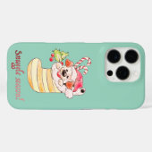 ストッキングの中のぬくぬくシーズンの子犬 Case-Mate iPhoneケース (裏面 (横))