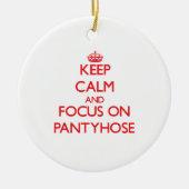 ストッキングの平静そして焦点を保って下さい セラミックオーナメント (正面)