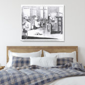 ストッキングの技 – 骨組み編み物 キャンバスプリント (インサイチュ (寝室))