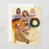 ストッキングの詰め込みピン ポストカード (正面/裏面)