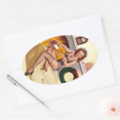 ストッキングの詰め込みピン 楕円形シール (封筒)