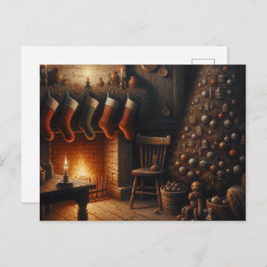 ストッキングはつるしかし気味の悪いおもちゃがある ポストカード (正面/裏面)