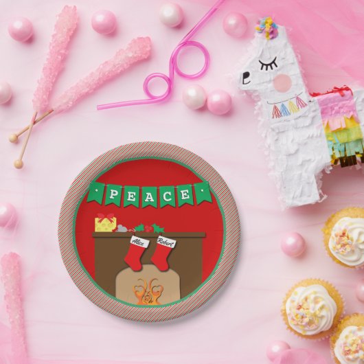 ストッキングはつるChimneyによって行われた・ 2ストッキング ペーパープレート (パーティー)