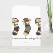 ストッキングは心配の煙突によってつるされました シーズンカード (裏面)