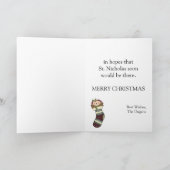 ストッキングは心配の煙突によってつるされました シーズンカード (内部)