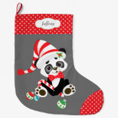 ストッキングキャップパンダベア ラージクリスマスストッキング (正面)