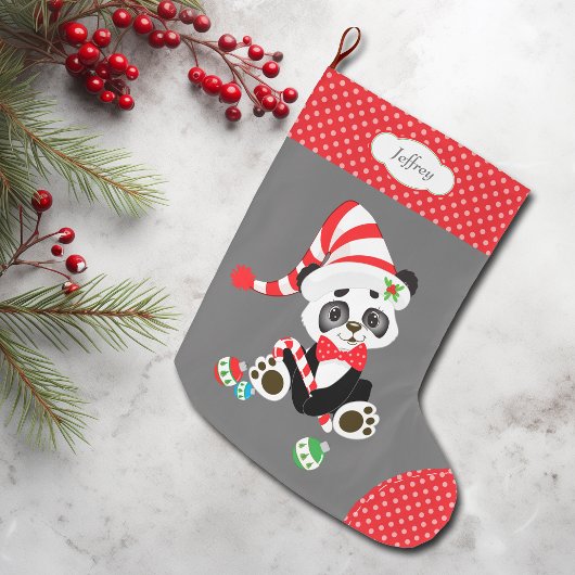 ストッキングキャップパンダベア ラージクリスマスストッキング