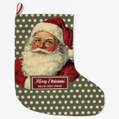 ストッキングクラシックサンタクリスマスチャーム ラージクリスマスストッキング (正面)