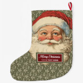 ストッキングクラシックサンタクロースクリスマスレトロシック ラージクリスマスストッキング (裏面)