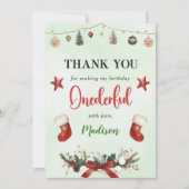 ストッキングクリスマスウィンターバースデーパーティー サンキューカード (正面)