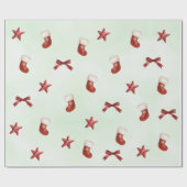 ストッキングクリスマスバースデーパーティー ラッピングペーパー (フラット)