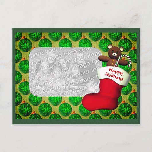 ストッキングクリスマスホリデーフォトポストカード シーズンポストカード (正面)