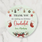 ストッキングクリスマス1回目の誕生日パーティー フェイバータグ (裏面)