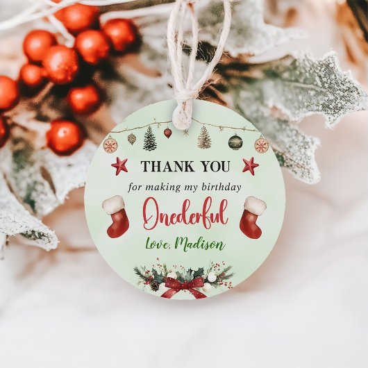 ストッキングクリスマス1回目の誕生日パーティー フェイバータグ