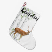 ストッキングジアドウウッドランドパーソナライズされたバック ラージクリスマスストッキング (正面 (吊り時))