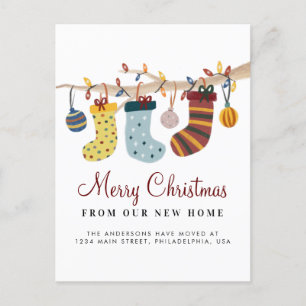 ストッキングズメリークリスマスニューホームホリデームービング 案内ポストカード