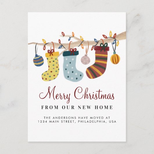 ストッキングズメリークリスマスニューホームホリデームービング 案内ポストカード (正面)