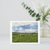 ストッキングバンゴッホファインアート付き小麦畑 ポストカード (スタンド正面)