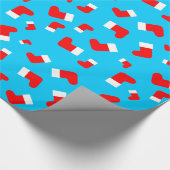 ストッキングパターンクリスマスホリデーフェスティバルおもしろい ラッピングペーパー (コーナー)