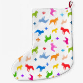 ストッキングフランスのブルドッグ模様 ラージクリスマスストッキング (裏面)