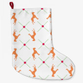 ストッキングフランスのブルドッグ模様 ラージクリスマスストッキング (正面)