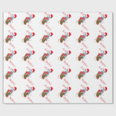 ストッキングベビーヤギのクリスマスラッピング紙 ラッピングペーパー (フラット)