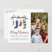 ストッキングメリークリスマスニューホームファミリームービング 案内ポストカード (正面/裏面)