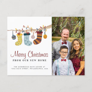 ストッキングメリークリスマスニューホームフォトムービング 案内ポストカード