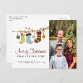 ストッキングメリークリスマスニューホームフォトムービング 案内ポストカード (正面/裏面)