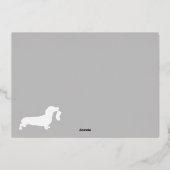 ストッキングメリークリスマスフォトとダックスシュント犬 箔シーズンカード (裏面)