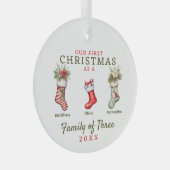 ストッキング三種初めてのクリスマス ガラスオーナメント (正面右)