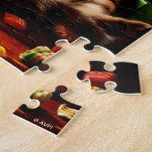 ストッキング付き猫 ジグソーパズル (側面)