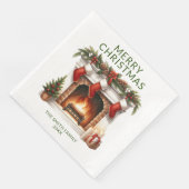 ストッキング暖炉グリーンクリスマスパーティー (コーナー)