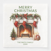 ストッキング暖炉グリーンクリスマスパーティー (正面)