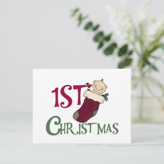 ストッキング第1回クリスマスベビー シーズンポストカード (スタンド正面)