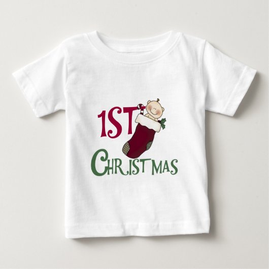 ストッキング第1回クリスマスベビー ベビーTシャツ (正面)