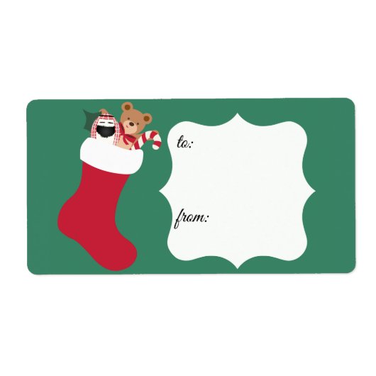 ストッキング詰まったのMr Eggギフトラベルの間 ラベル (正面)