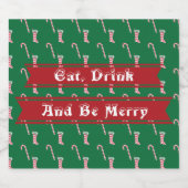 ストッキング&キャンディーケーンパターン ビールラベル (シングルラベル)