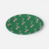 ストッキング&キャンディーケーンパターン ペーパープレート (アングル)