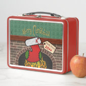 ストッキング(暖炉カードキーパーパーソナライズされた) メタルランチボックス (インサイチュ)