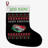 ストックカー醜いクリスマスセーター ラージクリスマスストッキング (正面)