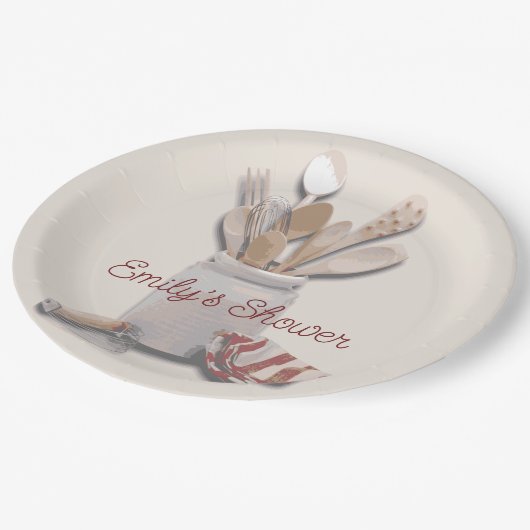 ストックキッチンブライダルシャワーテーマ ペーパープレート (アングル)