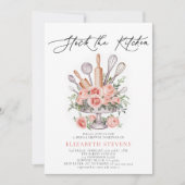 ストックキッチン料理ベーキングバラブライダルシャワー 招待状 (正面)