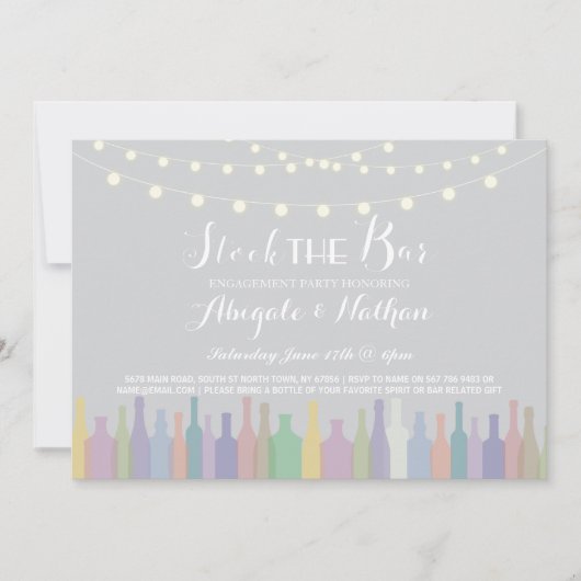 ストックザエレガントバー婚約招待状 招待状 (正面)
