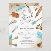 ストックザキッチンテーマブライダルシャワー招待 招待状 (正面/裏面)